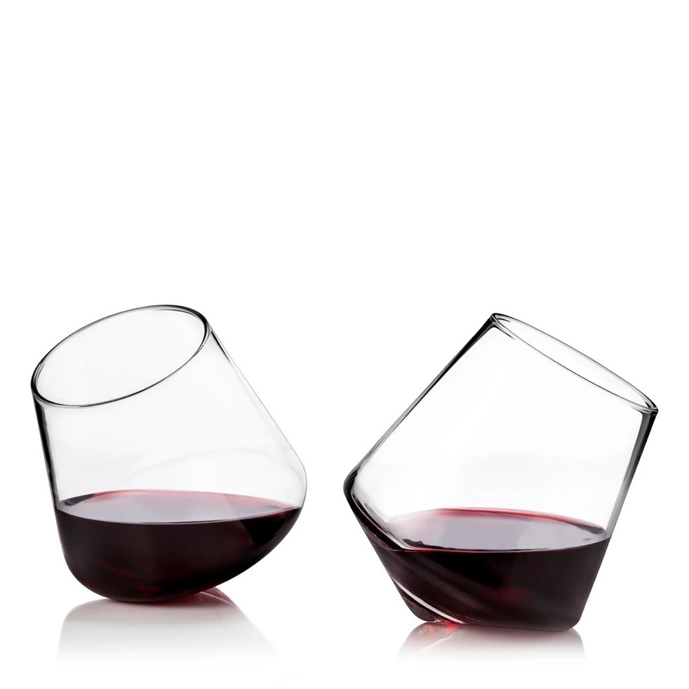 VISKI Rolling Crystal Wine Glasses Set Of 2 Aerates Your Wine Entertaining Host